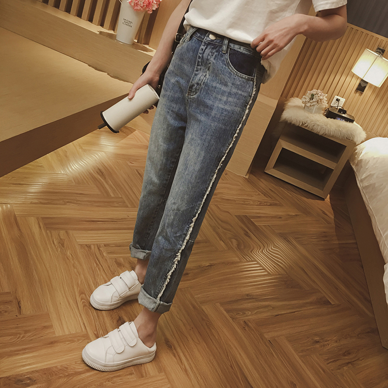 时尚休闲牛仔长裤秋冬季搭配,夏季女式牛仔休闲长裤