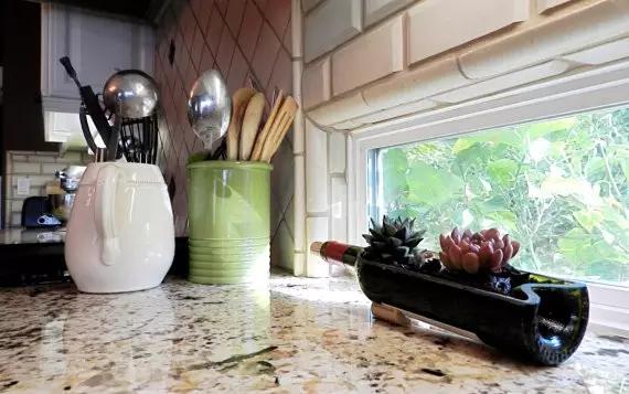 红酒瓶与多肉,玻璃瓶与多肉的邂逅