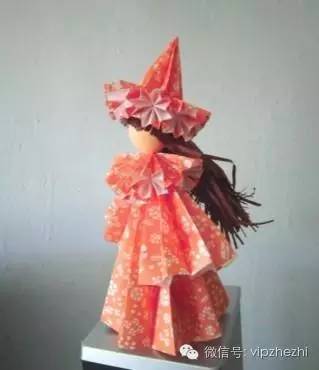 信风娃娃怎么折纸视频教程,立体和服娃娃折纸教程