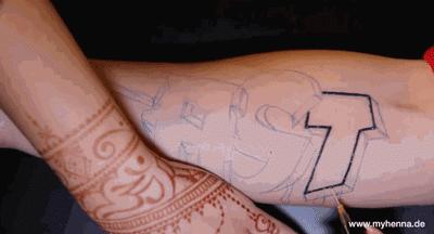 海娜纹身手臂简单,小清新海娜纹身