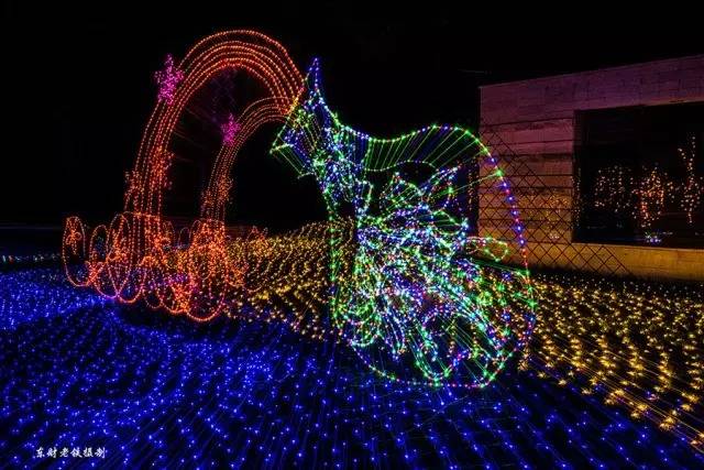 五彩斑斓的灯光夜晚,夜晚的璀璨灯光