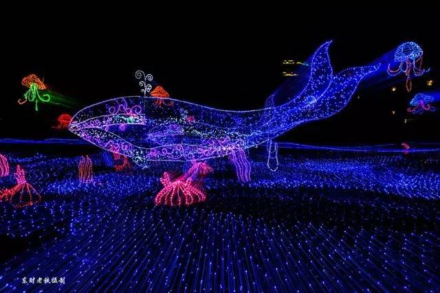 五彩斑斓的灯光夜晚,夜晚的璀璨灯光