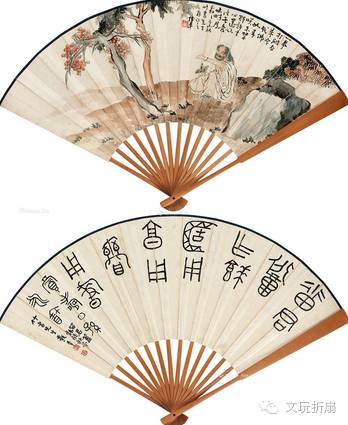 扇面作品65幅扇子拍卖价格,清代十三行檀香折扇拍卖价格