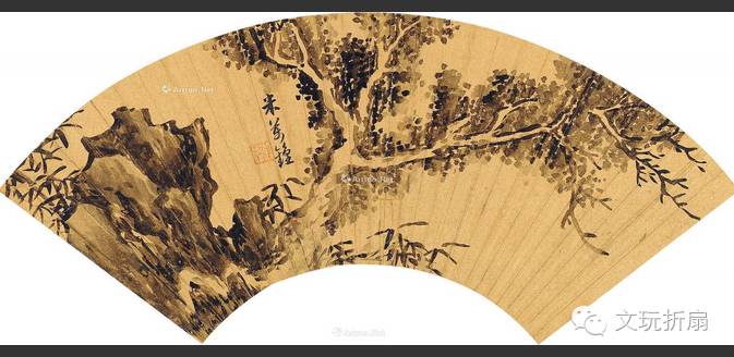 扇面作品65幅扇子拍卖价格,清代十三行檀香折扇拍卖价格