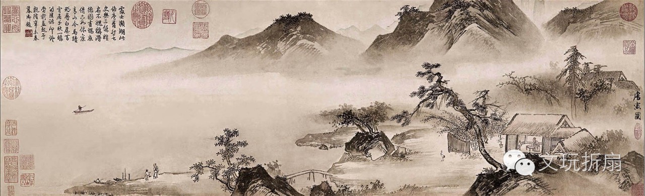 扇面作品65幅扇子拍卖价格,清代十三行檀香折扇拍卖价格