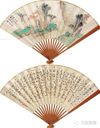 扇面作品65幅扇子拍卖价格,清代十三行檀香折扇拍卖价格