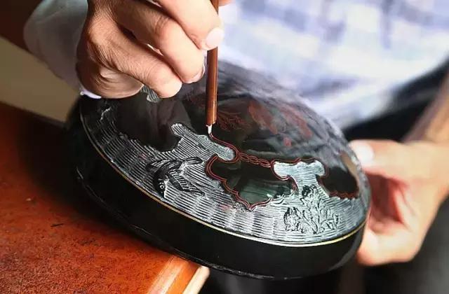 永春漆篮细节,永春漆篮和日本漆盒