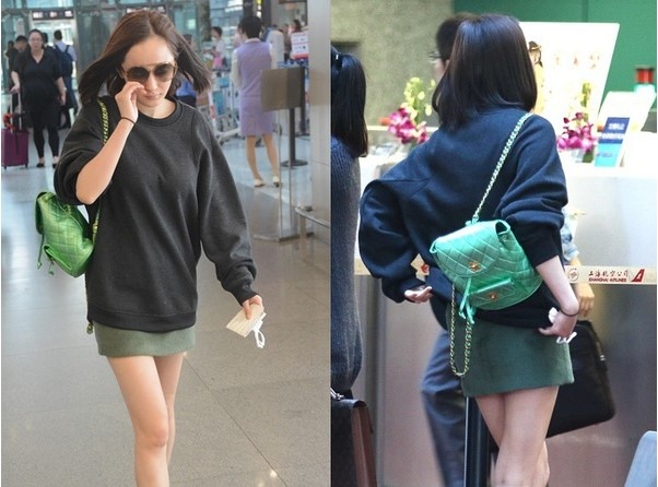 一款可单肩可双肩的杨幂同款包,杨幂背的流行双肩包