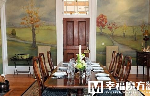 餐厅手绘墙画图片大全,餐厅手绘墙画现代风