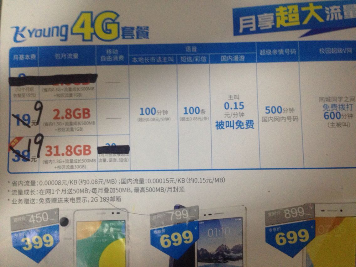 三大运营商校园套餐对比,三大运营商校园套餐