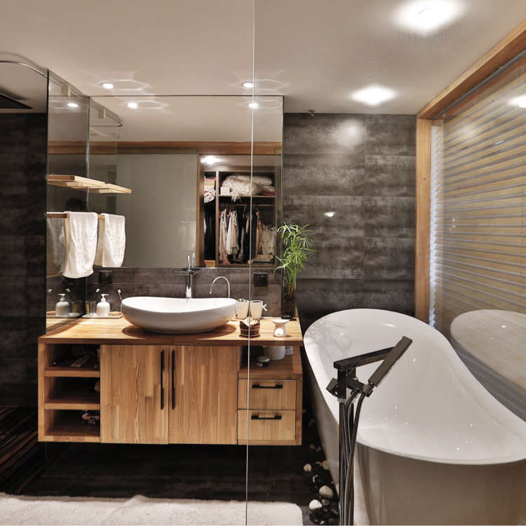 深灰色砖铺卫生间效果怎样,卫生间选了灰色砖很暗怎么补救