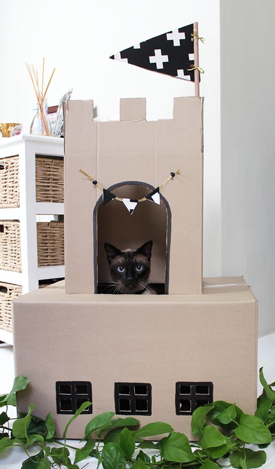 用纸板做的简单城堡大全,用纸板做一个公主城堡