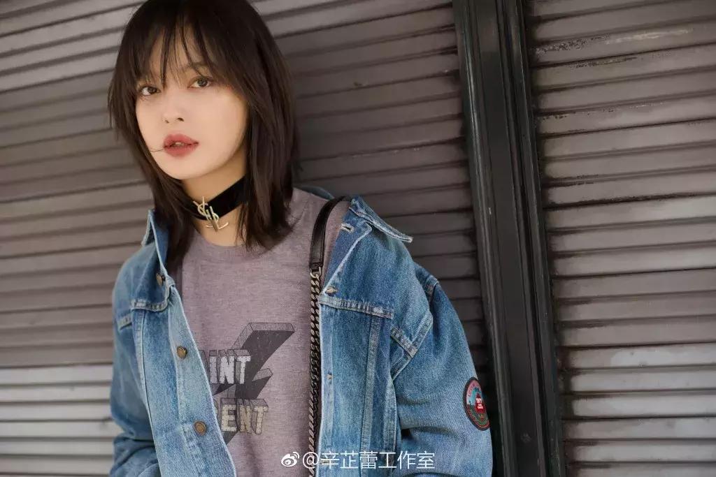 脸大合适辛芷蕾发型么,辛芷蕾中长锁骨发层次发型图片