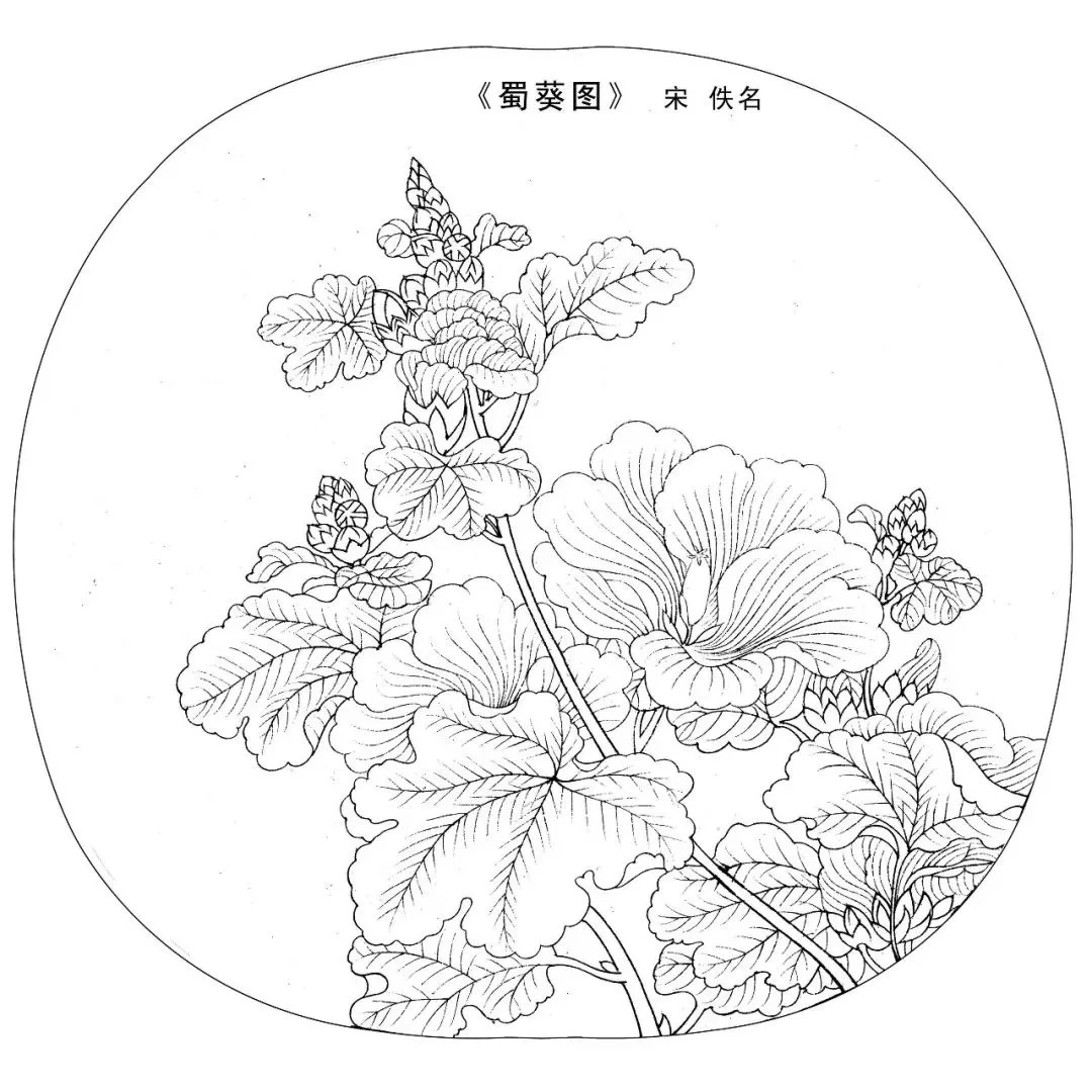 宋人工笔白描,宋人小品花鸟工笔白描高清图