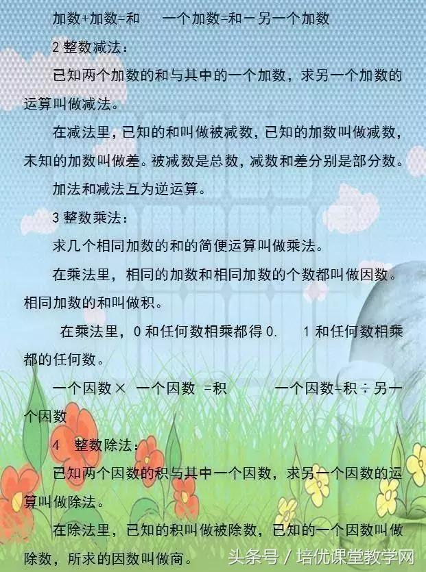 小学数学必背公式完全版,廖老师熬夜整理小学数学公式大全