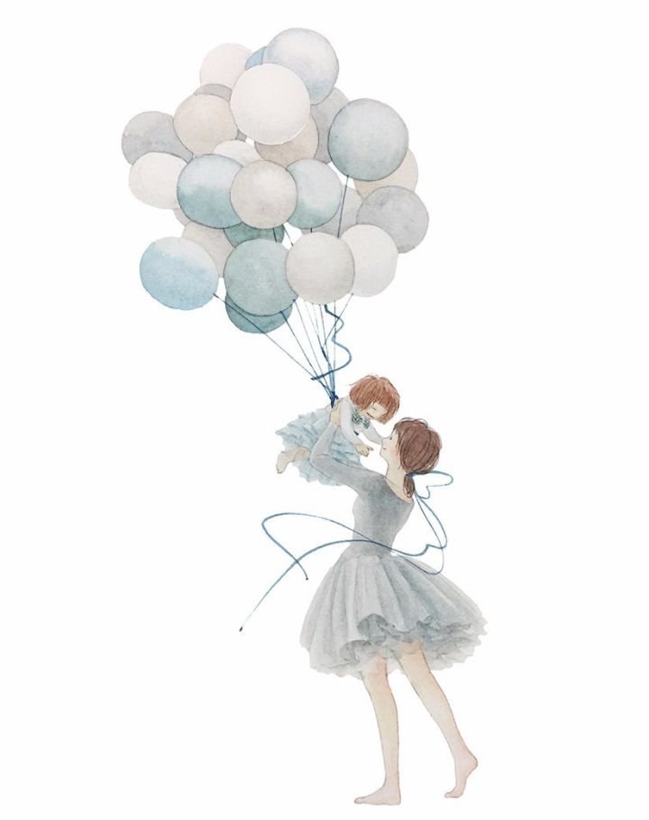 手绘妈妈和女儿的日常生活，温暖而感人