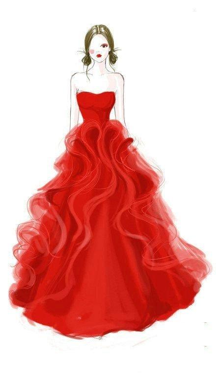 服装设计礼服素描手稿,著名设计师服装设计手稿