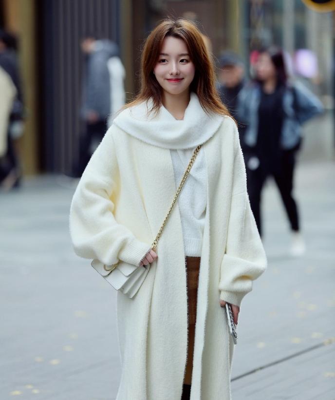 韩国大衣街拍,中国韩国街拍对比