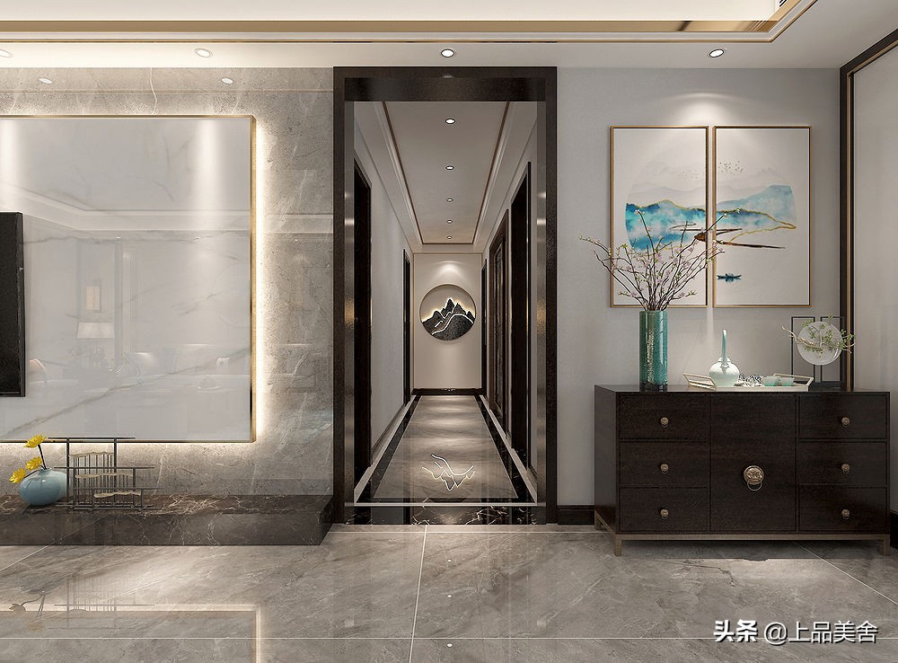 140平最新中式风格装修全屋效果图,140平中年夫妻装修简美风格