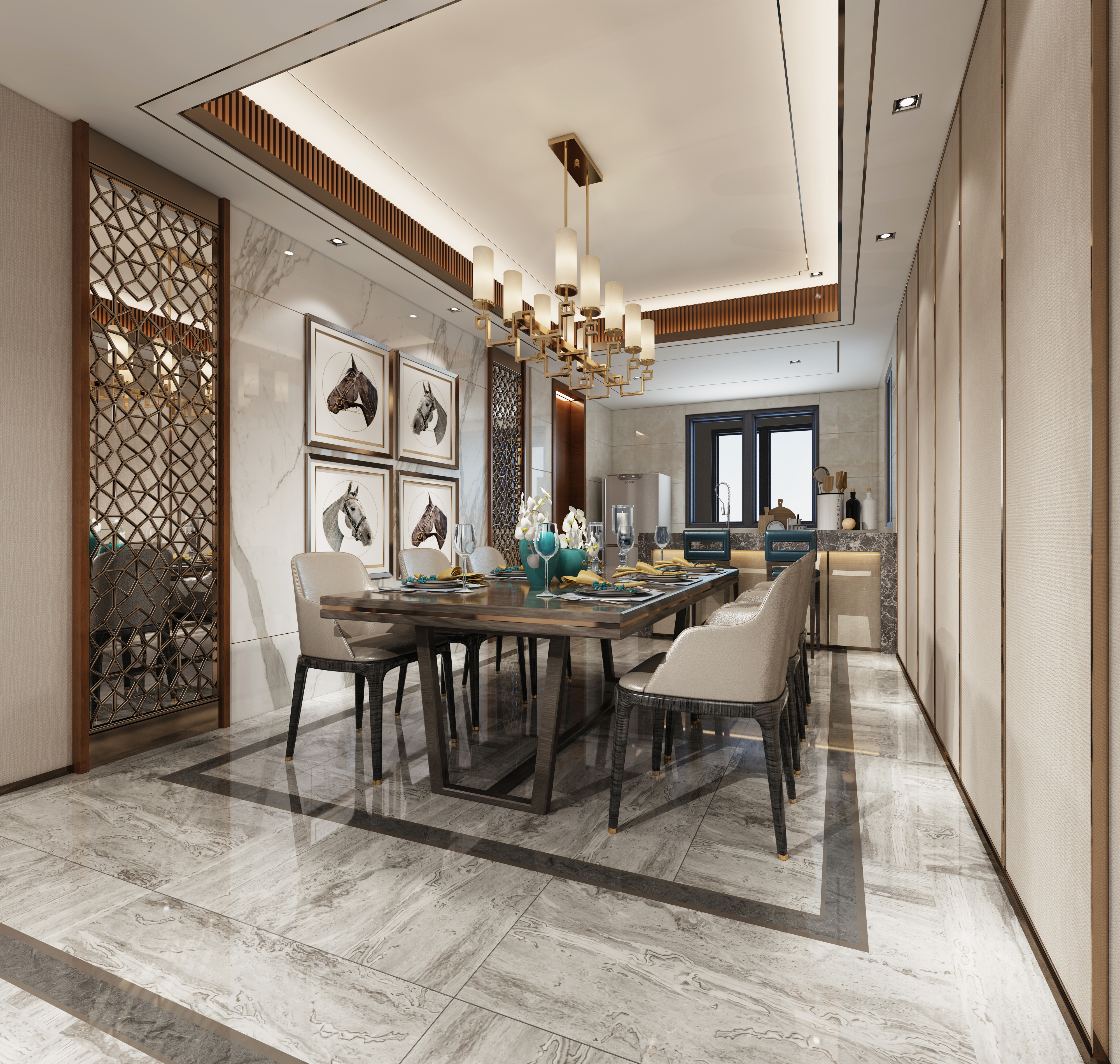 背景墙家装设计现代轻奢风客厅,禅意新中式厨房吊顶效果图