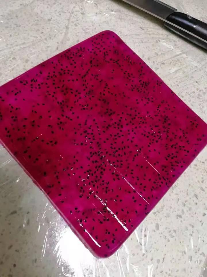 火龙果果冻白凉粉,儿童自制火龙果果冻