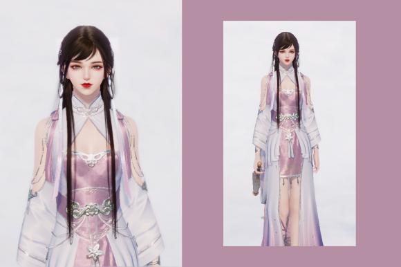 天刀手游成女时装染色推荐,天刀手游沧海烟霞染色