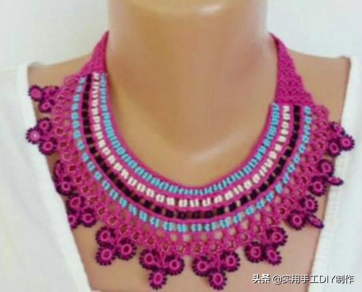 民族风毛衣链高档项链女挂饰品,羊绒衫的手工编织女