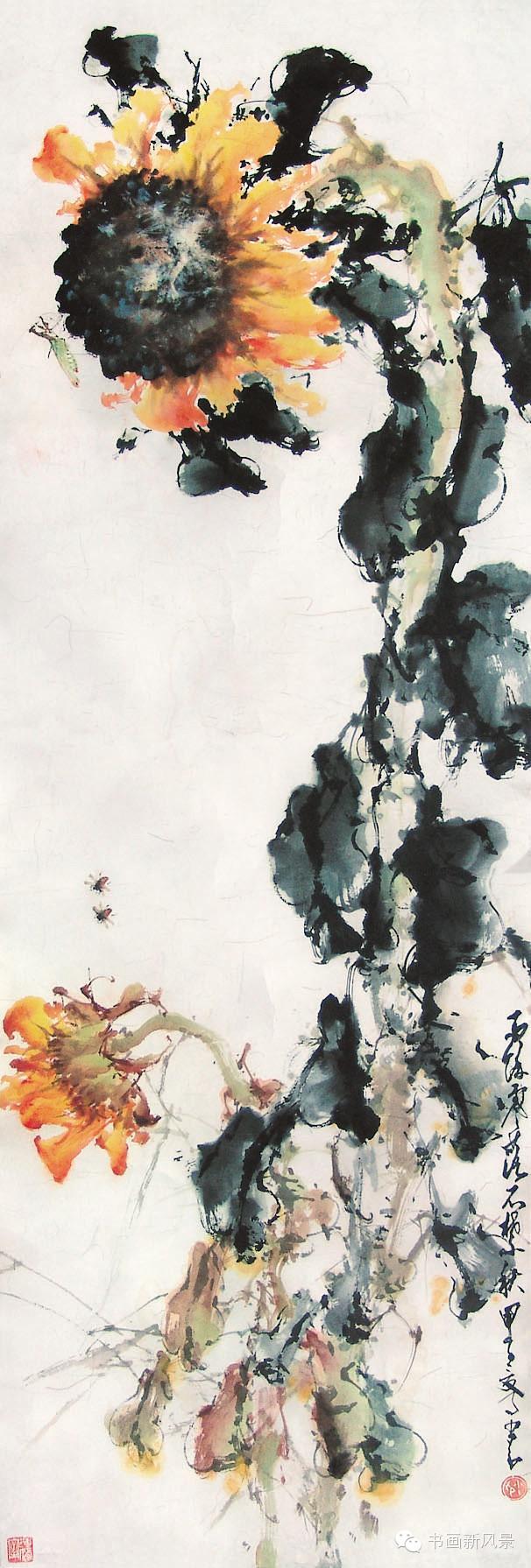 临岭南画派代表人物赵少昂笔意,赵少昂花鸟鱼虫作品