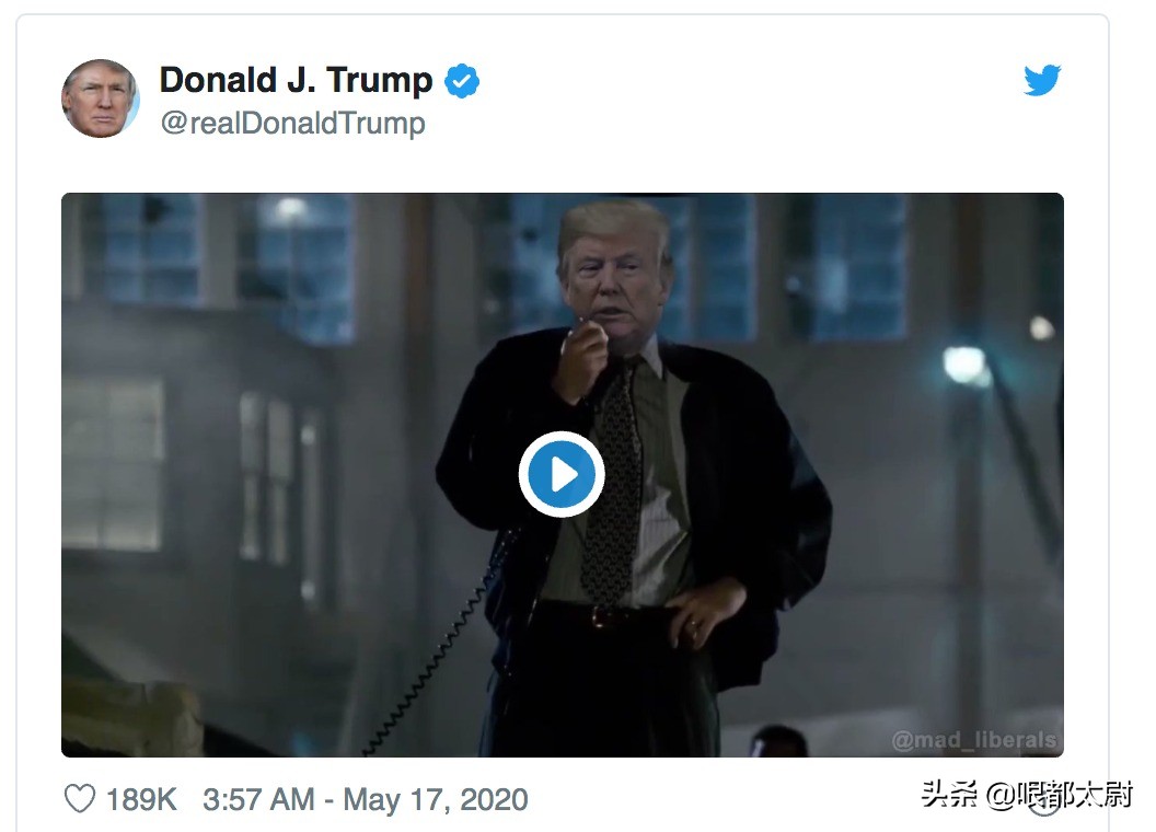 模仿24年前老电影，特朗普玩换脸视频！却被网友恶搞：僵尸*攻围**
