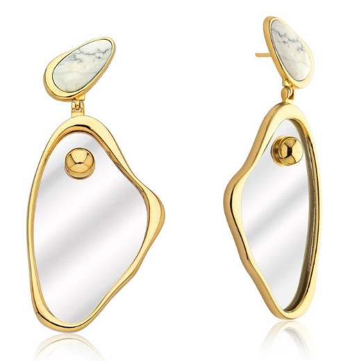 设计师款小众高级感三面彩钻耳环,设计师款耳饰高级感珍珠