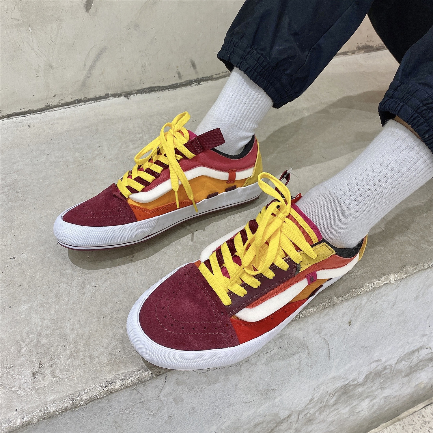 vans复古今秋回潮,vans解构绿色穿搭
