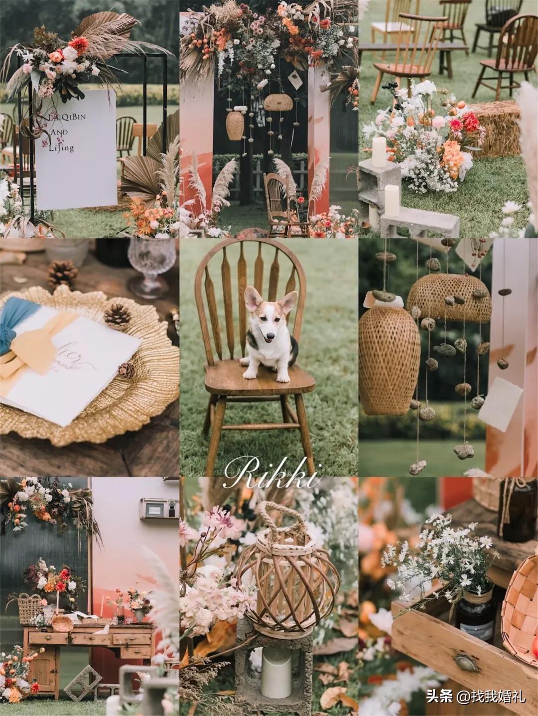 极简西式婚礼户外布置,法式复古婚礼户外效果