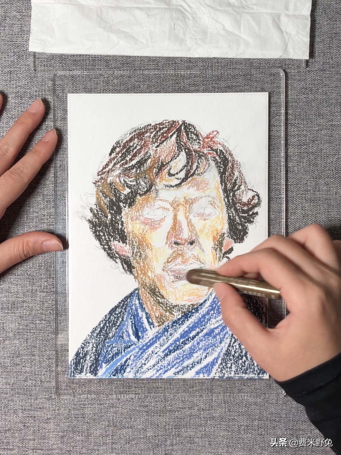 神探夏洛克图片手绘,油画棒星汉灿烂教程