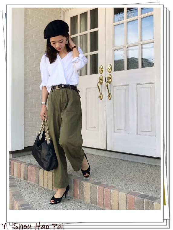绿色阔腿裤套装搭配什么颜色外套,绿色阔腿裤女款爆款2022新款西裤