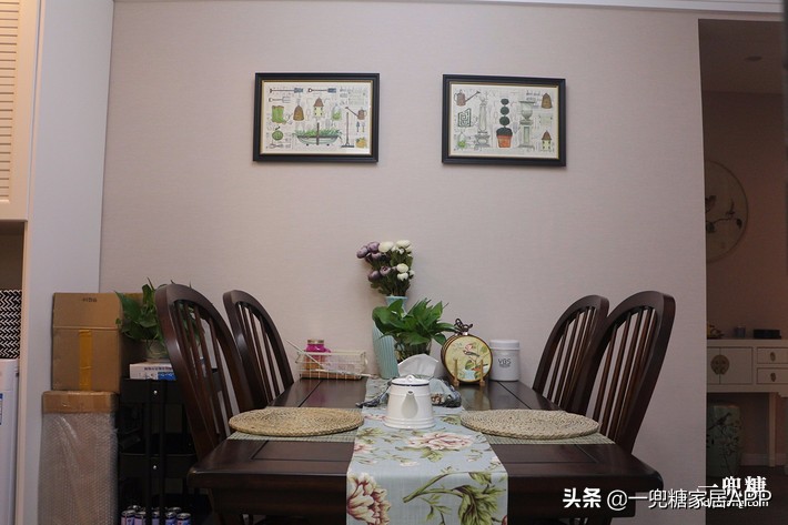 美式玄关背景墙,美式复古风格入户玄关迎门墙