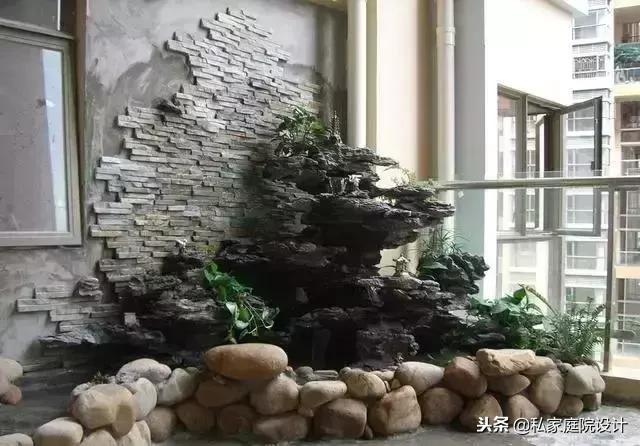 一米宽的阳台怎么设计鱼池假山,上海阳台流水假山鱼池景观设计