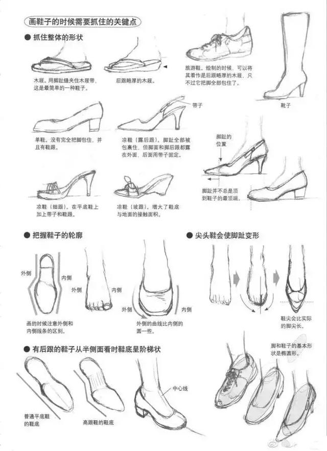 画裙子和画鞋子,画白光莹公主的素白鞋子怎么画