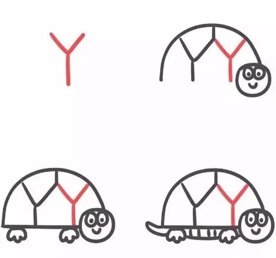 26个英文字母的画法创意简笔画,26幅有趣的字母简笔画