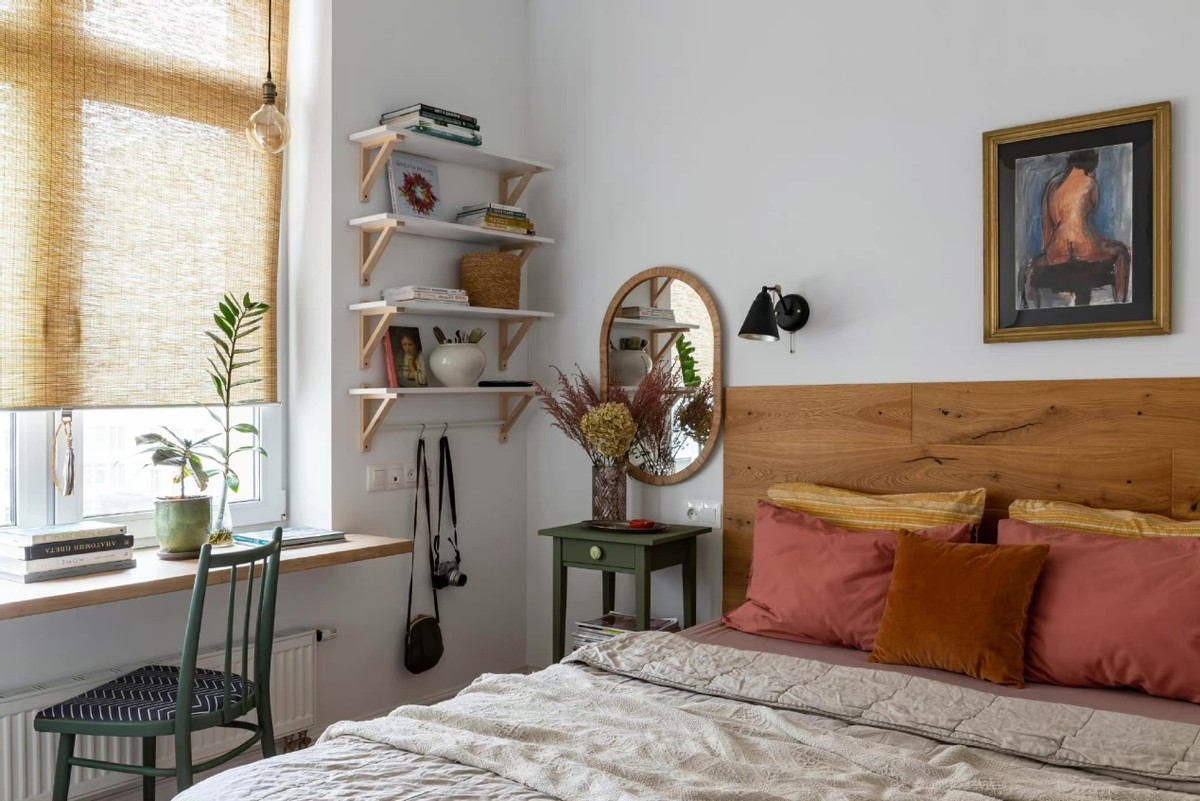 65平两室小户型装修原木,木色和绿色系小户型家装