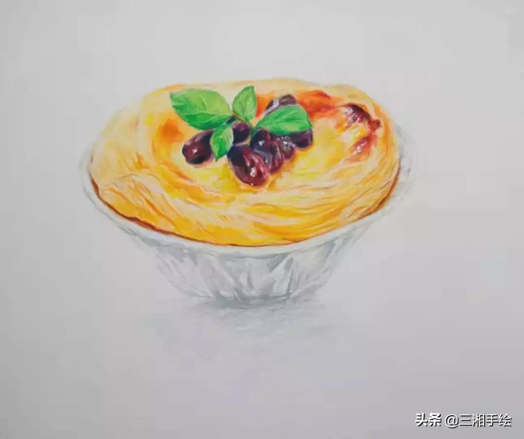 彩铅蛋挞教程，唯美食不可辜负