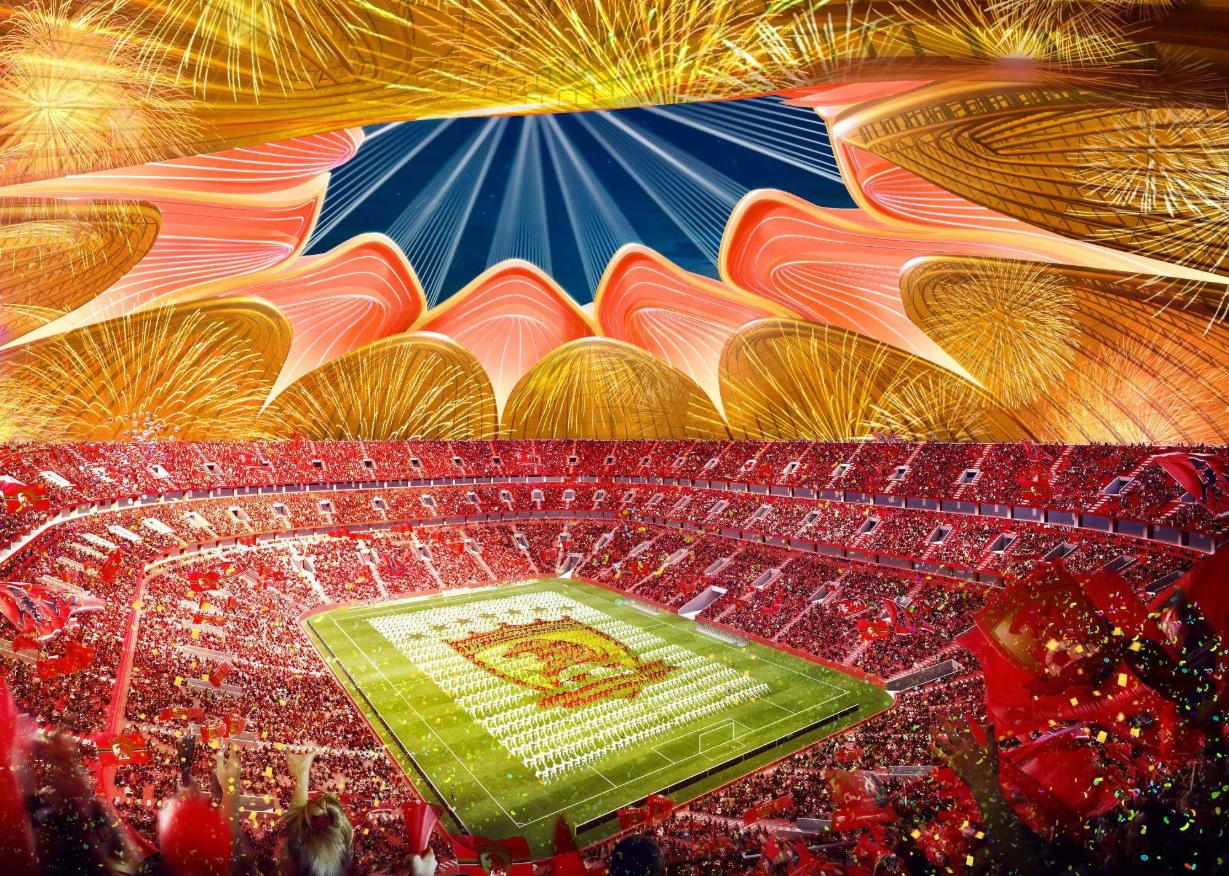 恒大专业足球场建设,恒大120亿元建世界最大最高档球场