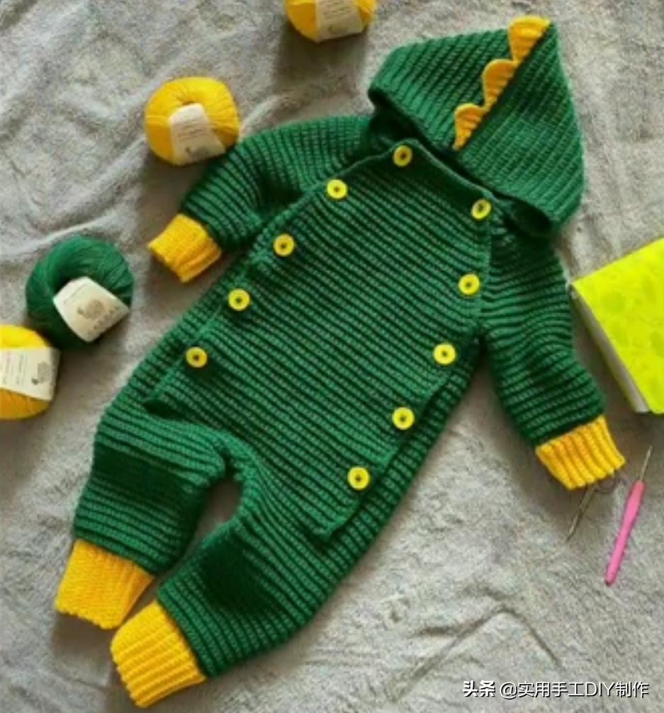 叶子针织宝宝连体衣裤教程 (连体婴儿裤子针织教程)