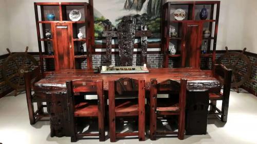 钛金板酒店墙面装饰,古船木装饰板