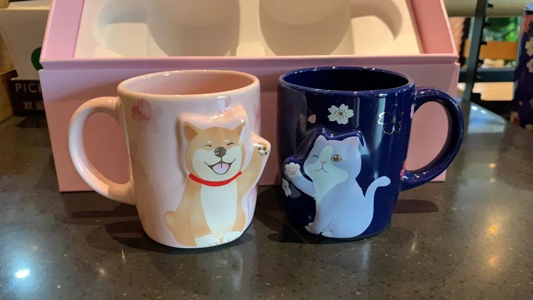 少女猫爪水杯,星巴克樱花猫爪杯