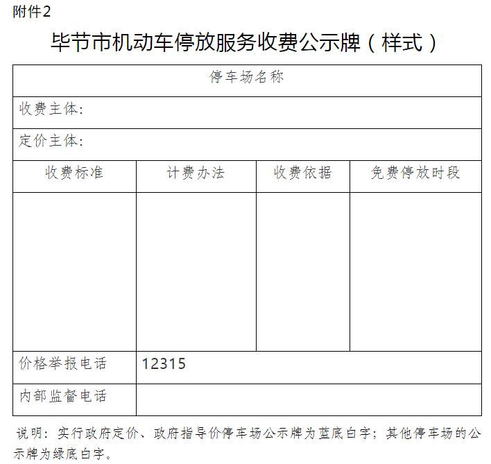 定了！毕节停车收费最新标准出台