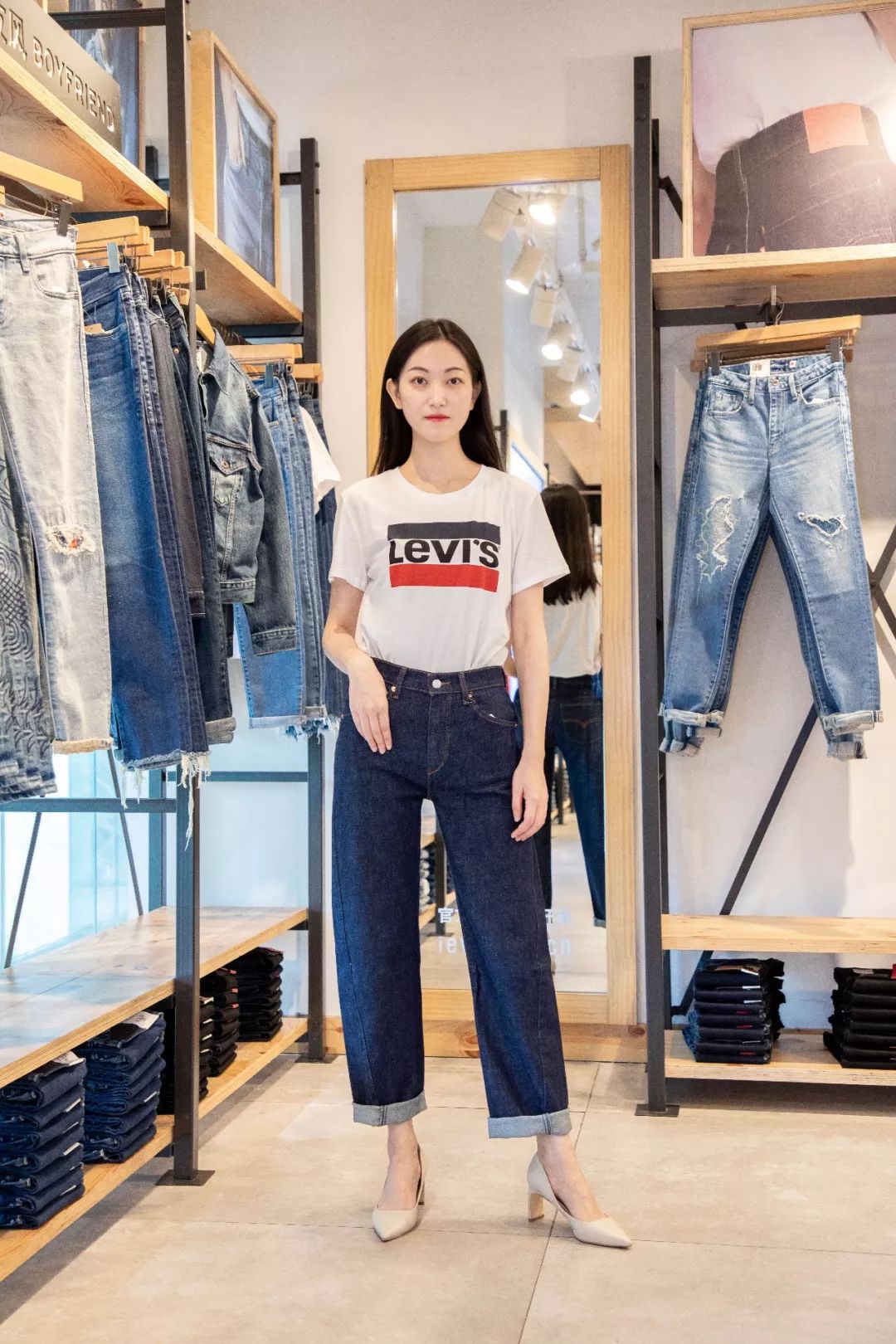 男显瘦显高修身弹力牛仔裤,加绒牛仔裤女款高腰显高显瘦直筒