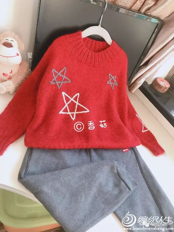 山羊绒女宝毛衣的编织教程,女宝彩虹色套头毛衣编织全过程