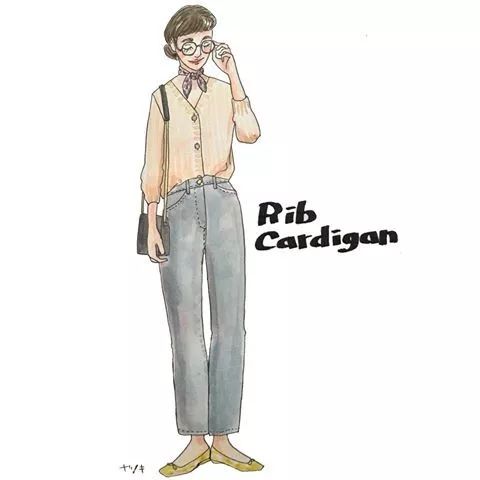 18套优雅又时髦的手绘穿搭,日本穿搭手绘秋冬