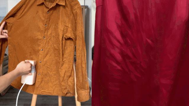 换季衣服皱巴怎么办？能够折叠的手持挂烫机1分钟熨平旧衣，一机两用，连除螨仪都省了