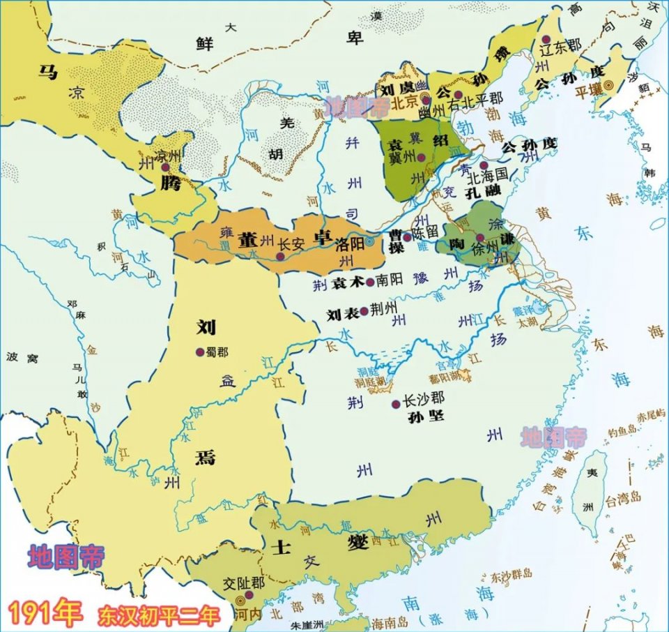 三国地图演变全图含讲解,三国魏蜀吴地图对比现在地图